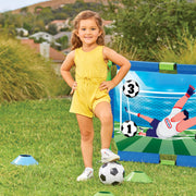 Little Tikes TotSports Soccer Trainer, Double-Sided Goal with Bounceback Net, Size 2 Soccer Ball, 9 Accessories, Outdoor Sports Toy for Kids Ages 3+