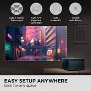 ViewSonic LX60HD Portable LED Projector, 1080p Full HD, 630 ANSI Lumens, Built-In Google TV with Netflix, Auto Focus, H/V Keystone, Bluetooth, Wi-Fi, HDMI, USB-C