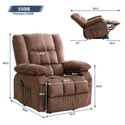 Bosmiller WL-1124 Power Lift Recliner Chair Recliners for Elderly with Heat and Massage Recliner Chair, Brown