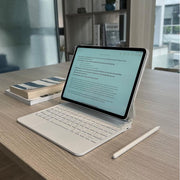 INI Magic Keyboard Case for iPad Pro 11-inch 2024, Magnetic Attachment, Multi-Touch Trackpad, Backlit Keyboard, Lightweight, White and Black