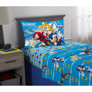 Sonic the Hedgehog NA332K Kids Twin Sheet Set, Gaming Bedding, Blue, Sega
