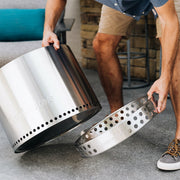 Solo Stove Bonfire 2.0 Smokeless Fire Pit with Stand, Portable Stainless Steel Wood Burning Outdoor Fireplace, Removable Ash Pan, 16.75 in Height, 19.5 in Diameter