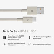 Beats MDGJ4LL/A USB-A to USB-C Woven Cable (1.5 m/ 5 ft) - Surge Stone