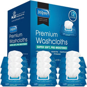 Inspire INSJWC50-CS12 Adult Wet Wipes Wash Cloths Extra Large for Incontinence & Cleansing, 8