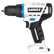 HART Cordless 20-Volt 1/2-Inch Drill Driver, Compact Design, 2-Speed Gearbox, 24-Position Clutch, Integrated LED Light, HPDD02