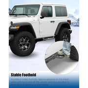 ChengXin Rock Rails Side Steps Running Boards, High-Strength Galvanized Steel, Black, Fit for 2018-2025 Jeep Wrangler 2 Door and 2020-2025 Gladiator 2 Door