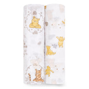 aden + anais ESWC20041 Essentials x Disney Muslin Swaddle Blankets, Newborn Receiving Blanket, Winnie The Pooh, 2 Pack