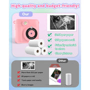 Byserten ABS-681 Kids 8MP Instant Print Portable Digital Cameras, Age 6-12 Pink