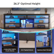 Bestier L102818J-BDCF LED 70-In Gaming Entertainment Center For TV up to 75-In, Carbon Fiber