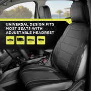 Auto Drive SC534455 Full Faux Leather Seat Covers - 2 Pack - Black, Universal Fit