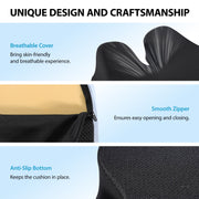 Nexpow Car Seat Cushion, Extra Large Memory Foam, Ergonomic U-Shaped Design, Non-Slip, Washable Cover, Black, MJC053