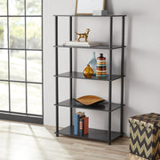 Megaprima Home No Tools 5-Shelf Bookcase, True Black Oak Finish
