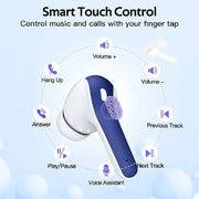 VEATOOL X08 Bluetooth True Wireless Earbuds with Wireless Charging Case Blue