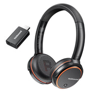 Holdsound Wireless TV Headphones, Bluetooth 5.2, USB Transmitter with Optical AUX RCA Support, 165ft Range, 20-Hour Battery, Comfortable Orange Over-Ear Design, BKM600