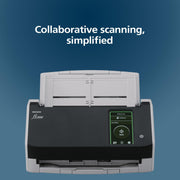 Ricoh Fi-8040 Document Scanner, 50-Sheet Auto Feeder, 600 dpi Duplex, 4.3-Inch Touchscreen, USB Ethernet Connectivity