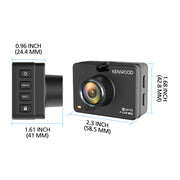 Kenwood DRV-A310W GPS Dash Cam, Full HD 1080p, 2.0 Megapixel Front Camera, 136 Wide Angle, HDR/WDR, Wi-Fi Bluetooth Connectivity, Loop Recording, Black