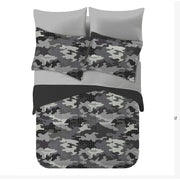 Your Zone Camouflage Full Bedding Set for Kids  Grey  7 Pieces with Storage Bag  Child  Unisex