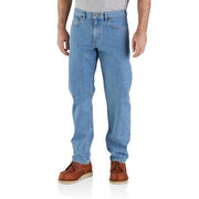 Carhartt Men's Relaxed Straight Jeans, Midweight Denim, Cove, W34 x L30, Five-Pocket Design, 105119-H83