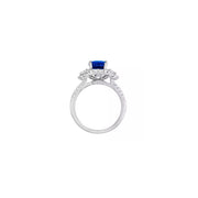 Unbranded Oval Tanzanite Ring with Diamonds in 14k White Gold (Extraordinary Gemstone)