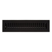 Signature Hardware Cast Iron Floor or Wall Register with Adjustable Damper, Black Powder Coat, 2-1/4 in x 10 in, 953951-2-10