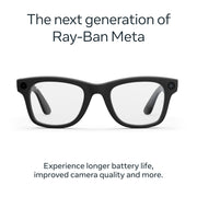 METAFiit Ray-Ban Meta Gen 2 Wayfarer Large Smart AI Glasses, Matte Black Frame, Clear Lenses, 12 MP Camera, 8-Hour Battery