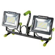 PowerSmith Dual Head LED Work Light, 20,000 Lumens, Adjustable Metal Tripod Stand 76 in, 9 ft Power Cord, Sealed Power Switches, PWLD200T