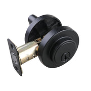 Deadbolt 1-Cylinder, Matte Black, (Use With Round Rod Levers)