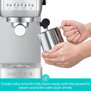 CASABREWS 3700GENSE-US-CAS-SIL-58mm 3700Gense 20 Bar Espresso Machine and Coffee Maker with Milk Frother, Silver