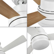 Progress Lighting Trevina V 52 in. Matte Black Modern Indoor Ceiling Fan with 3 Reversible Blades and Dimmable LED Light Kit P250076-31M-WB