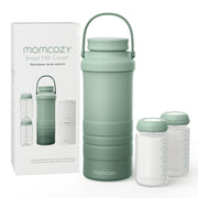 Momcozy Portable Breast Milk Cooler, 22oz Capacity with 2 Detachable Bottles, 360 Surround Cooling for 24 Hours, BPA-Free, Travel-Friendly Green