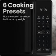 Chefman Countertop Microwave Oven, 1.1 Cu Ft, 1000W, Black, 6 Cooking Presets, 10 Power Levels, Child Safety Lock, Mute Button