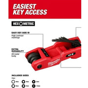 Milwaukee 48-22-2182 8-Key Folding Hex Key Set - Metric