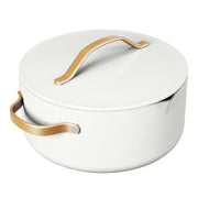 Beautiful 19932 5 Quart Dutch Oven with Strainer Lid and EverGood Ceramic Nonstick Coating, White Icing