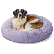 Best Friends by Sheri 70604 Original Calming Donut Dog and Cat Bed, Shag Faux Fur, Lavender, XL (45in x 45in)