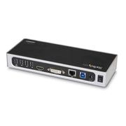 StarTech.com Laptop Docking Station, USB 3.0 Dual Monitor with HDMI and DVI/VGA, 6-Port USB 3.1 Hub, Gigabit Ethernet, Audio, Black and Silver, DK30ADD