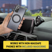 Scosche MagicMount MS 5-in-1 MagSafe Car Phone Mount, Magnetic Holder with Vent, Dashboard, Back of Display Mounts, Adjustable Angles, Black, SMS1ODVR-1