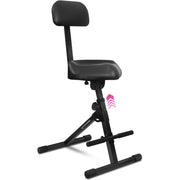 Liquid Stands Adjustable Guitar Stool with Backrest, Stainless Steel Frame, Height 23-32 in, Foldable Musician Chair for Guitarists and Drummers
