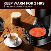 SECPOEDR 12 Cup Programmable Coffee Maker with Easy Pour Non-Drip Carafe and Removable Filter Basket, Black, 6693T