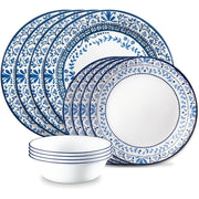 Corelle 1146924 Vitrelle Glass 12-Pc Dinnerware Set, Portofino