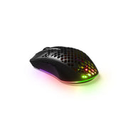 SteelSeries Aerox 3 Onyx Wireless Gaming Mouse, Ultra-Lightweight 68g, TrueMove Air Optical Sensor 18,000 CPI, Dual 2.4 GHz and Bluetooth 5.0 Connectivity, IP54 Water and Dust Resistant, USB-C Fast Charging