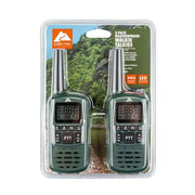 Ozark Trail L3TWD003-CS-R-US Two Way Walkie Talkie, IPX4, 22 Channel, Green, 2 Pack