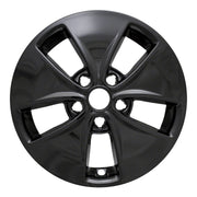 Coast2Coast 16 Inch Automotive Wheel Cover, 5 Flared Spokes, Snap-On, Gloss Black, ABS Plastic, Set of 4, IWCIMP400BLK