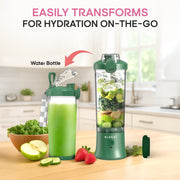 Blendi X Personal Blender, 24 oz BPA-Free Travel Bottle, 150W Motor with Pulse Mode, USB Rechargeable, Leak-Proof Lid, Mint