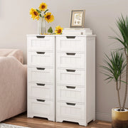 Homfa WJH10164662564 Modern Bathroom Floor Medicine Cabinet with 5 Drawers, White