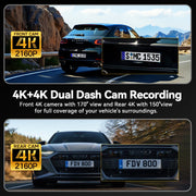 TPUFO Dash Cam Front and Rear Dual 4K Cameras, 3