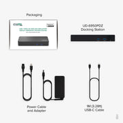 Plugable USB C Triple Monitor Docking Station 12-in-1 with Triple 4K HDMI or DisplayPort, 6 USB 3.0 Ports, Gigabit Ethernet, 60W Power Delivery, Audio Jack