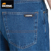 Berne Men's Heritage Relaxed Fit Straight Leg Jeans, Stone Wash Dark, 44W x 30L, P422