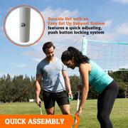 Medal Sports Hall of Games 20-ft Outdoor Volleyball and Badminton Net Set with Adjustable Steel Poles, Official Volleyball, Rackets, Shuttlecocks, Air Pump, Score Clips, Carrying Bag NE300Y23017