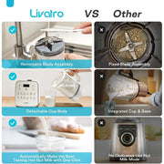 Livatro Nut Milk Maker, 12-in-1 Automatic Soy Milk Machine with Detachable Glass Jar, 53oz Capacity, Touch Control, White, LVNM15001