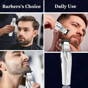 KEMEI Hair & Beard Trimmer for Men, 9000 RPM Motor, Zero-Gapped Ceramic and DLC Blades, Full Metal Body, LCD Display, USB Type-C Charging, 120-Minute Runtime, 3023-702